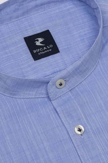 Imagen de CAMISA DE ALGODÓN SLUBE CON CUELLO SEMIFRANCÉS