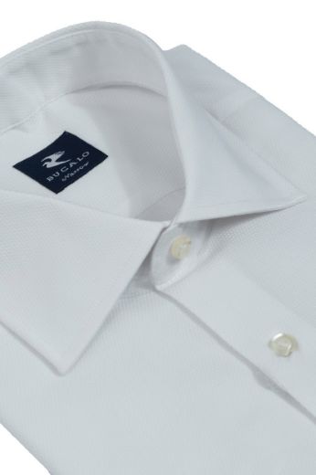 Imagen de Camisa clásica de micro-armadura con cuello semi-francés en teñida