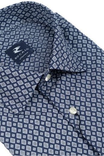 Imagen de Camisa de algodón estampada con cuello semifrancés pequeño