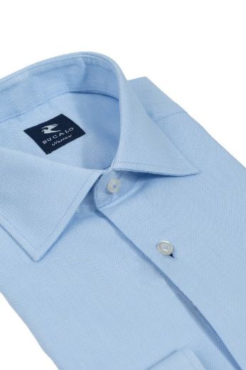 Imagen de Camisa clásica nido de abeja color sólido con cuello semi-francés