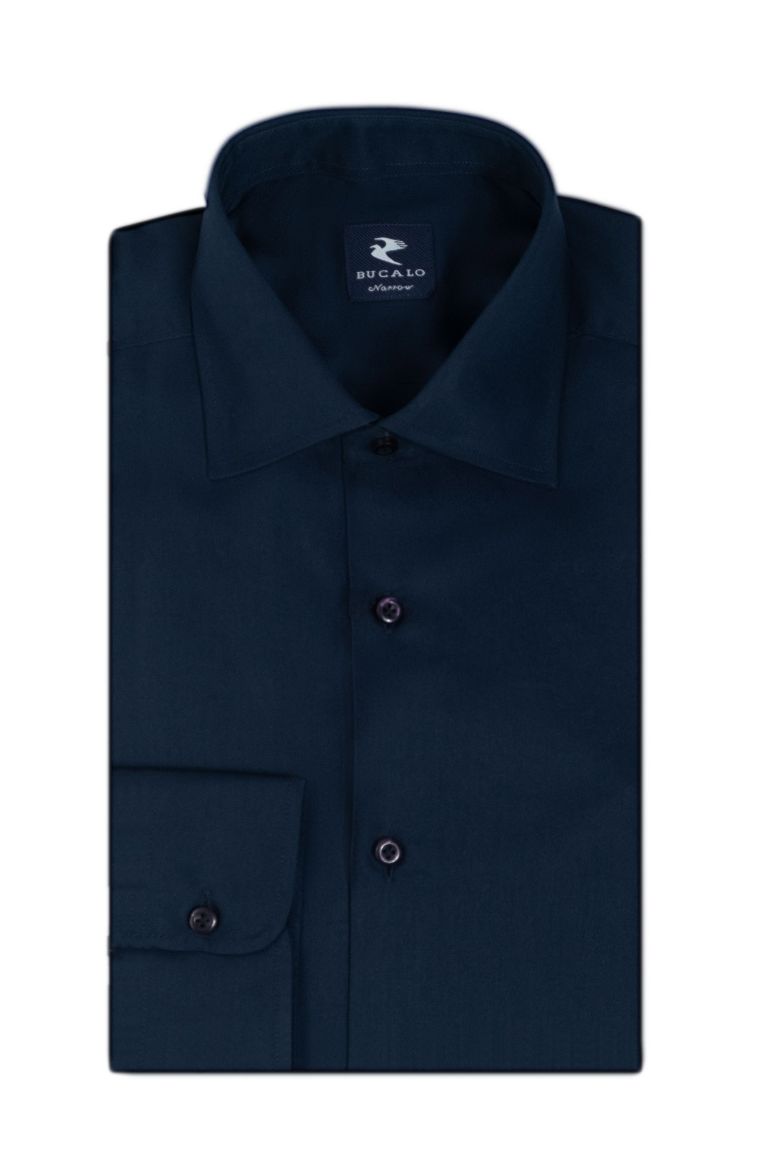 Imagen de Camisa clásica de twill a cuadros con cuello semi-francés