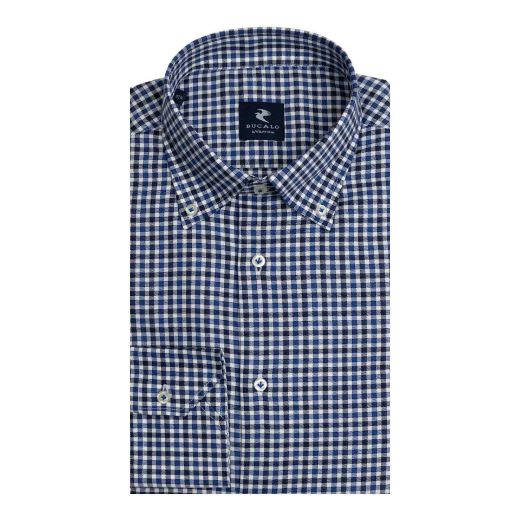 Imagen de CAMISA DE TWILL A CUADROS CON CUELLO BUTTON-DOWN