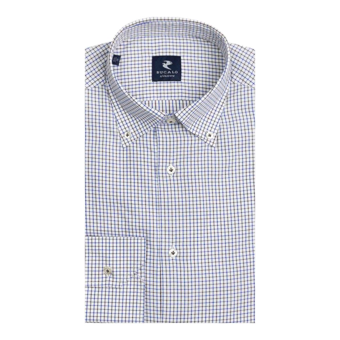 Imagen de CAMISA DE TWILL A CUADROS CON CUELLO BUTTON-DOWN