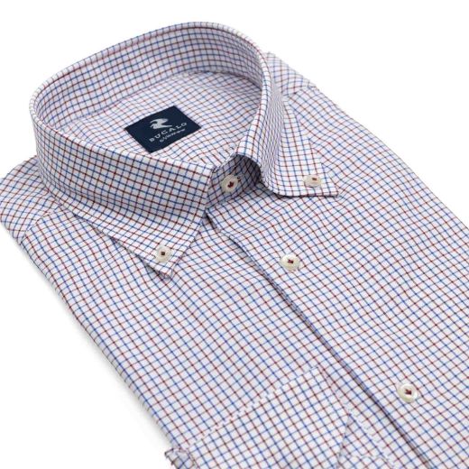 Imagen de CAMISA DE TWILL A CUADROS CON CUELLO BUTTON-DOWN