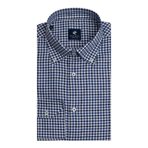 Imagen de CAMISA DE TWILL A CUADROS CON CUELLO BUTTON-DOWN