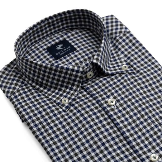 Imagen de CAMISA DE TWILL A CUADROS CON CUELLO BUTTON-DOWN