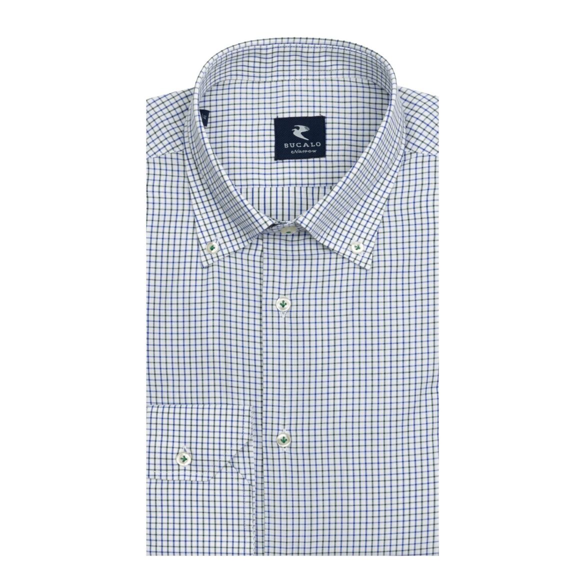 Imagen de CAMISA DE TWILL A CUADROS CON CUELLO BUTTON-DOWN