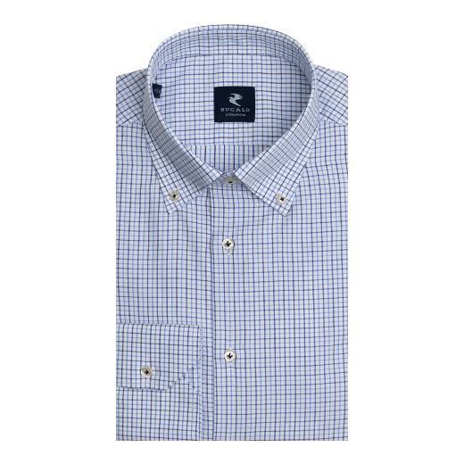 Imagen de CAMISA DE TWILL A CUADROS CON CUELLO BUTTON-DOWN